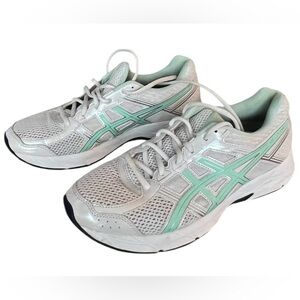 Asics White and Mint Green Sneakers